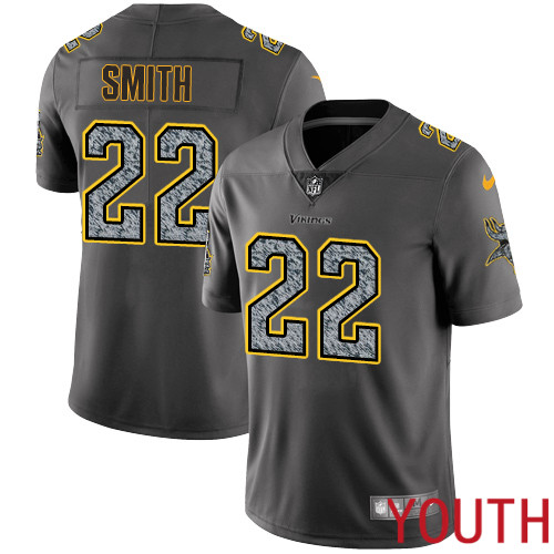 Minnesota Vikings 22 Limited Harrison Smith Gray Static Nike NFL Youth Jersey Vapor Untouchable